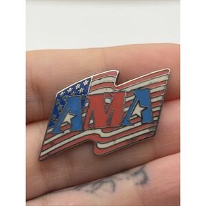 AMA American Motorcyclist Association Logo American Flag USA Lapel Hat Pin